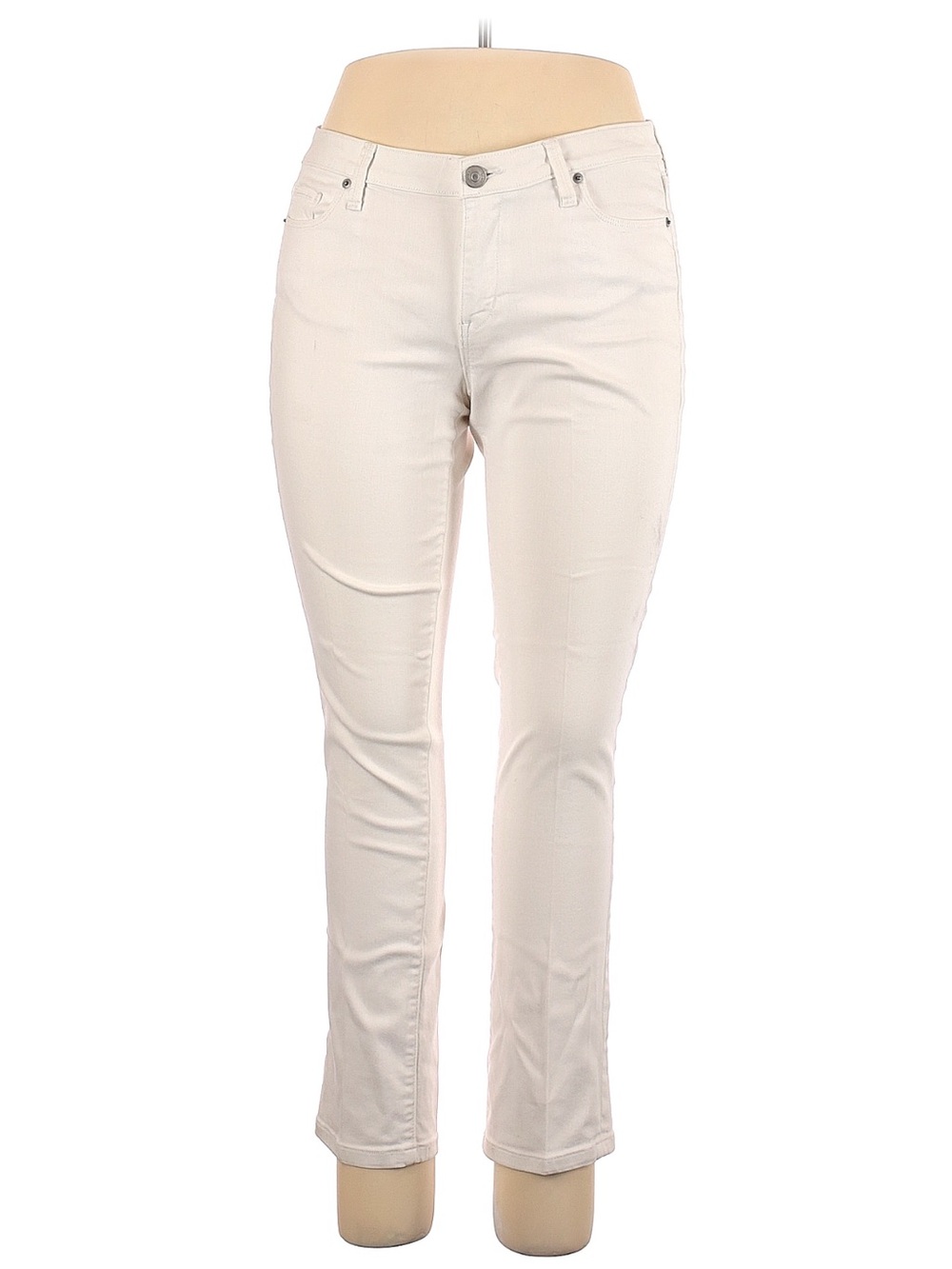 LOFT Off-White/Ivory Straight Leg Jeans - Clean Classic Cut